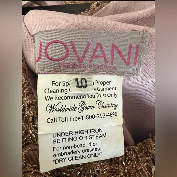 Jovani Evening Gown in Taupe - Picture 4 of 6